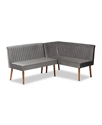 Baxton Studio Alvis 2-Pc. Wood Mid-Century Dining Nook Banquette Set
