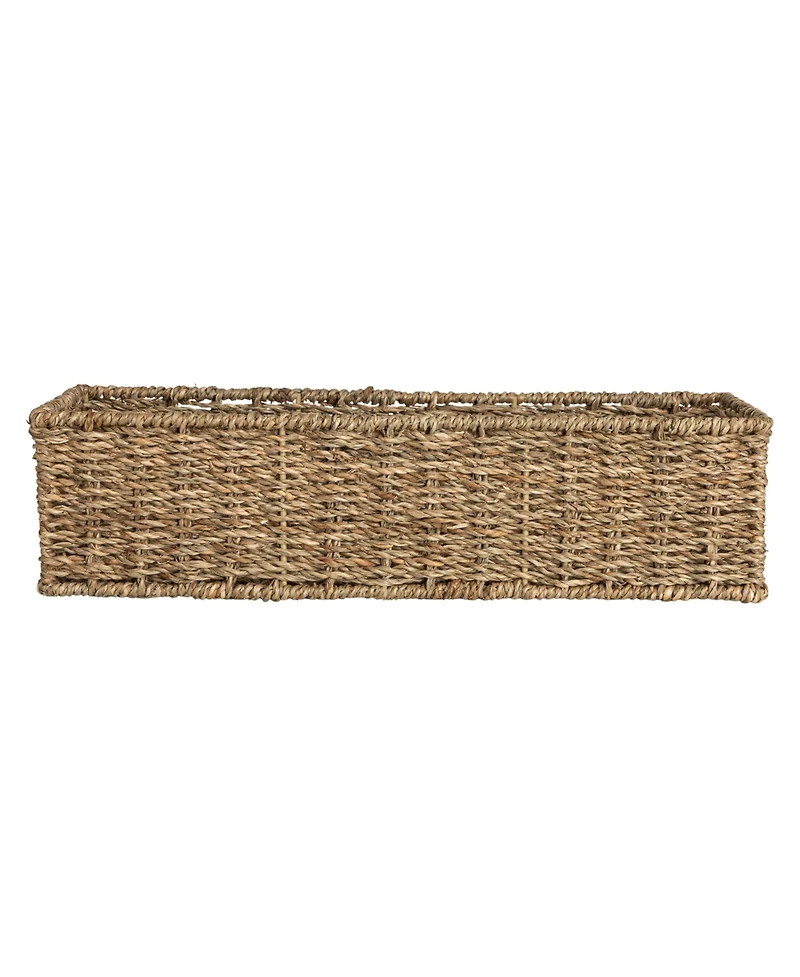 Household Essentials Handwoven Paper Rope Rectangular Storage Basket, Black