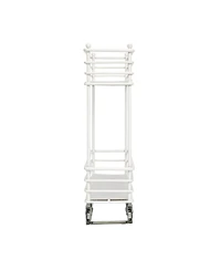 Household Essentials Glidez Steel Pull-Out Basket Storage Organizer, 2-Tier Design, White
