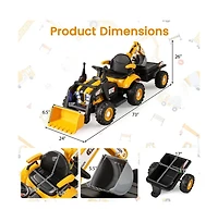 Hongge 4 in 1 Kids Ride On Tractor 12V with Remote
