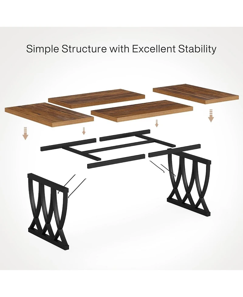 Tribesigns 70.86-Inch Executive Desk, Large Home Office Desk Computer Desk with Thick Metal Frame