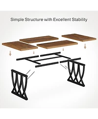 Tribesigns 70.86-Inch Executive Desk, Large Home Office Desk Computer Desk with Thick Metal Frame