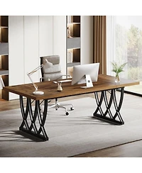 Tribesigns 70.86-Inch Executive Desk, Large Home Office Desk Computer Desk with Thick Metal Frame