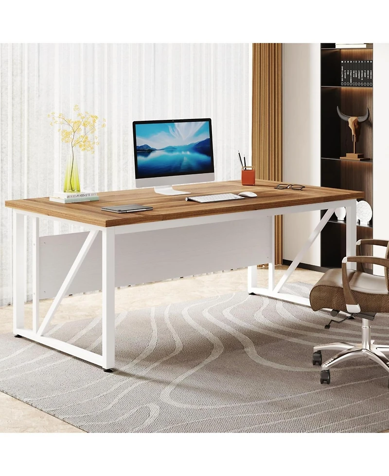 Tribesigns 63 inches Executive Computer Desk, Large Home Office Desk Writing Table for Workstation