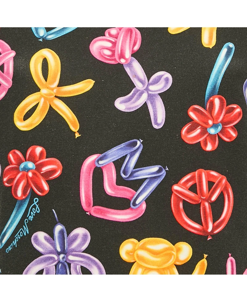 Pre-Owned Love Moschino Women's Black Printed Cotton Knit Short Dress