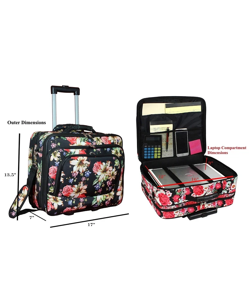 World Traveler 17-inch Rolling Laptop Case with Wheels and Handle