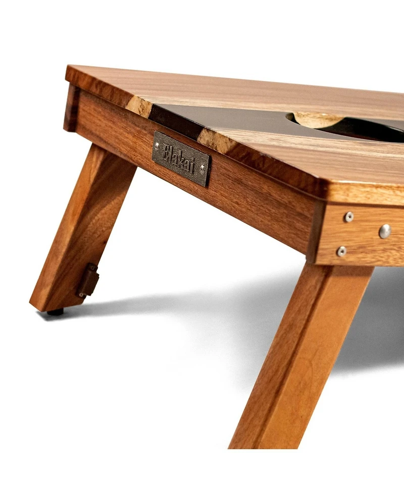 The River Epoxy Resin With Live Edge Acacia Pathfinder Art Cornhole Boards