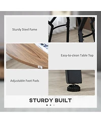 Homcom 5-Piece Bar Table and Chairs Set, Space Saving Dining Table with 4 Stools