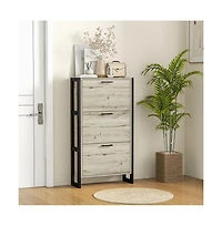 Slickblue Tall Shoe Cabinet with Multiple Compartments for Hallway