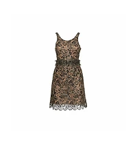 Pre-Owned Balenciaga Black & Gold Lace Sleeveless Mini Dress
