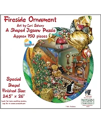 SunsOut Fireside Ornament 750 piece Jigsaw Puzzle for Adults Special Shape Christmas