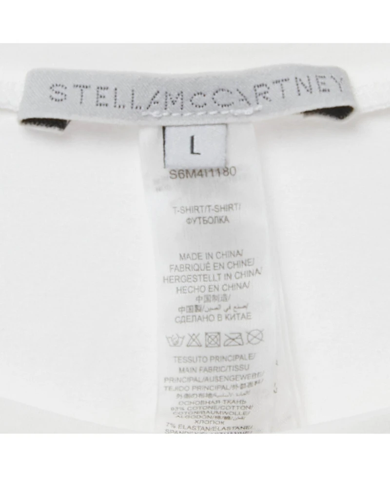 Pre-Owned Stella Mccartney Women's White Logo Band Jersey T-Shirt