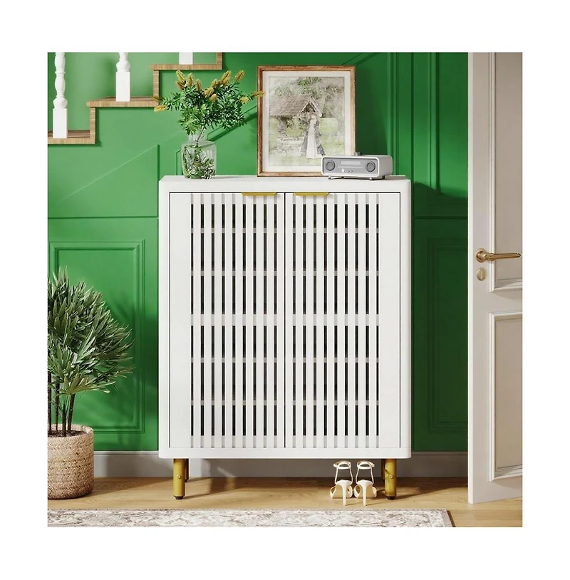 Slickblue Hallway Shoe Cabinet with Shelfs inside with Hidden Storage