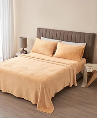 Linery & Co. Ultra-Soft Velvet Plush Solid Sheet Set