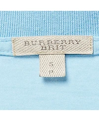 Pre-Owned Burberry Men's Brit Blue Cotton Half Sleeve Polo T-Shirt