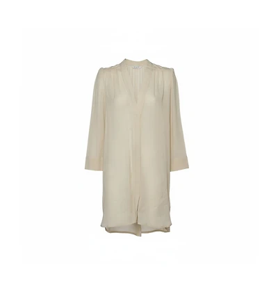 Pre-Owned Isabel Marant Women's Ecru Voile Button Front Rivera Shift Dress