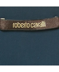 Pre-Owned Roberto Cavalli Women's Printed Jersey Neck Detail Top