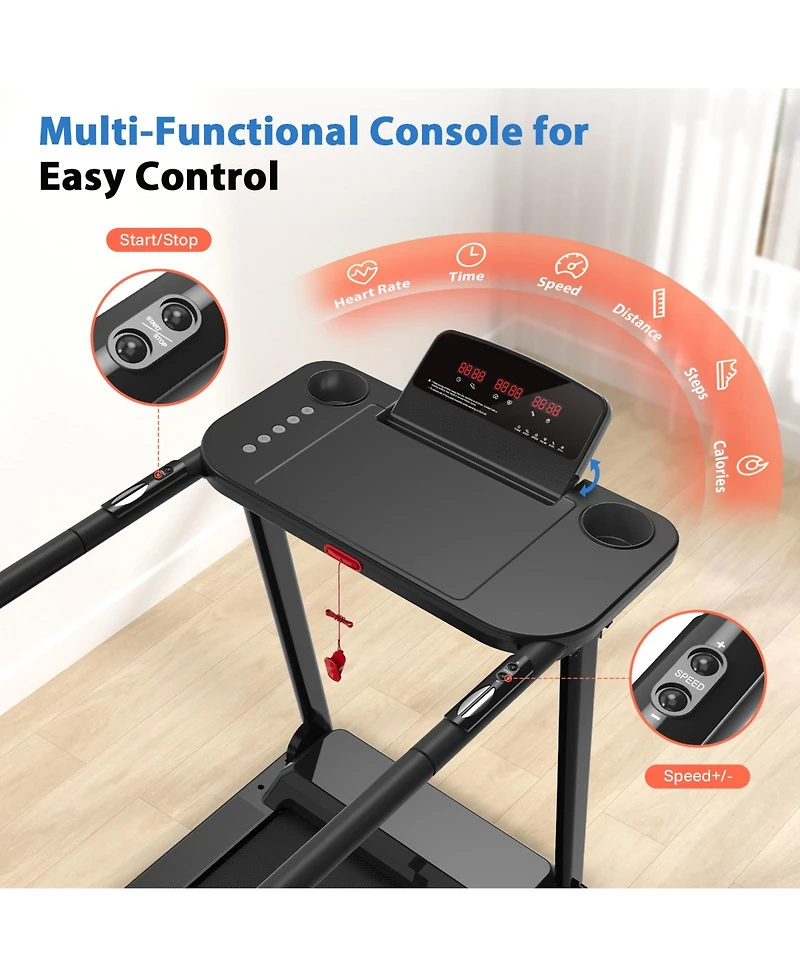 Redliro Walking Treadmill for Seniors, 300 lbs Capacity, Easy Walk Exercise Machine for Home Use