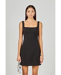 endless rose Women's Back Bow Sleeveless Mini Dress