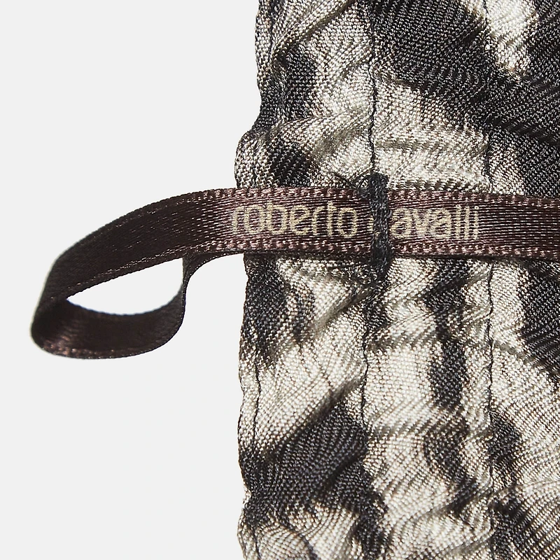 Pre-Owned Roberto Cavalli Women's Leopard Print Silk Drawstring Trousers