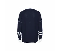 Pre-Owned Off-White Men's Logo Intarsia Knit Distressed Jumper