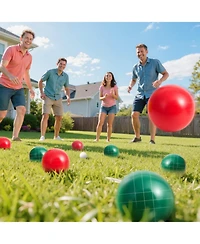 Hongge Bocce Ball Set 107 mm with 8 Resin Balls and Carrying Bag