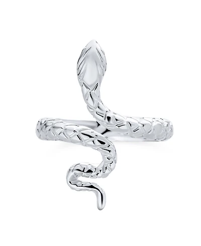 Bling Jewelry Boho Egyptian Serpent Snake Wrap Bypass Coil Band Ring Sterling Silver