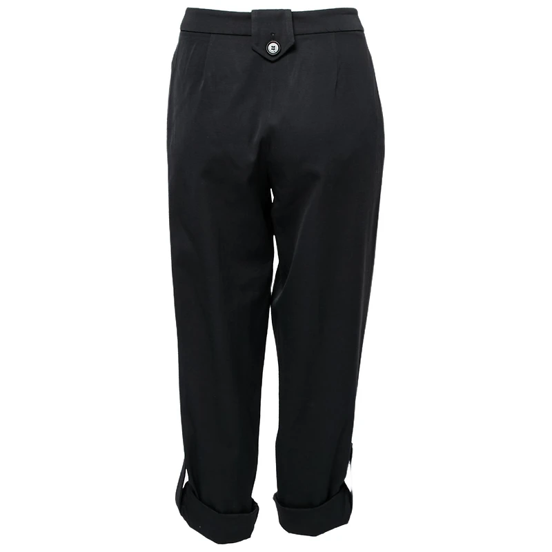 Pre-Owned Moschino Women's Black Crepe Cropped Trousers