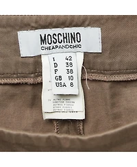Pre-Owned Moschino Women's Cheap And Chic Brown Cotton Skinny Trousers