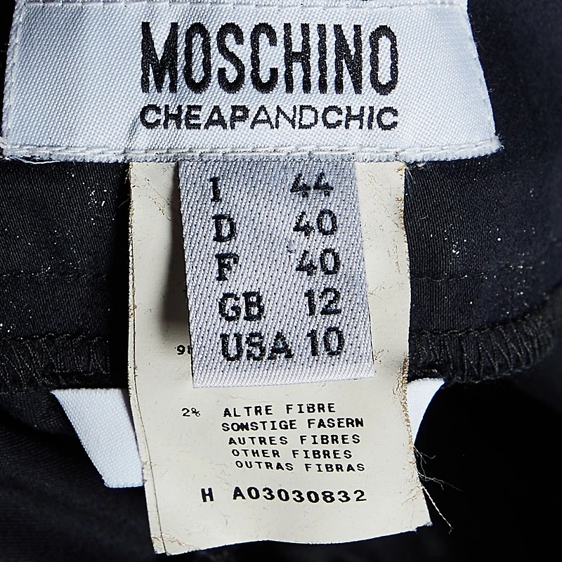 Pre-Owned Moschino Women's Cheap And Chic Black Cotton Tailored Trousers