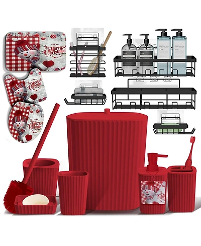 Hearth & Harbor Complete Holiday Bathroom Decor & Accessory Set