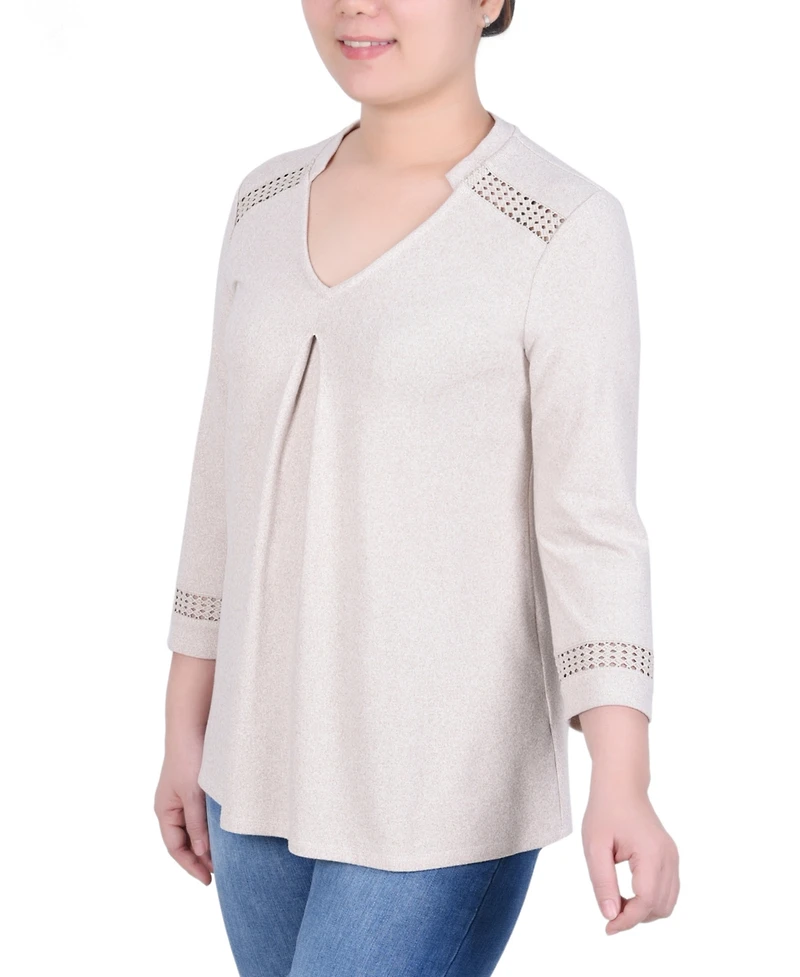 Ny Collection Women's 3/4 Sleeve Swing Tunic Top