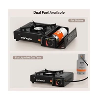 Artudatech Portable Dual-Fuel Butane/Lpg Camp Stove with Electronic Ignition & Adjustable Flame Control