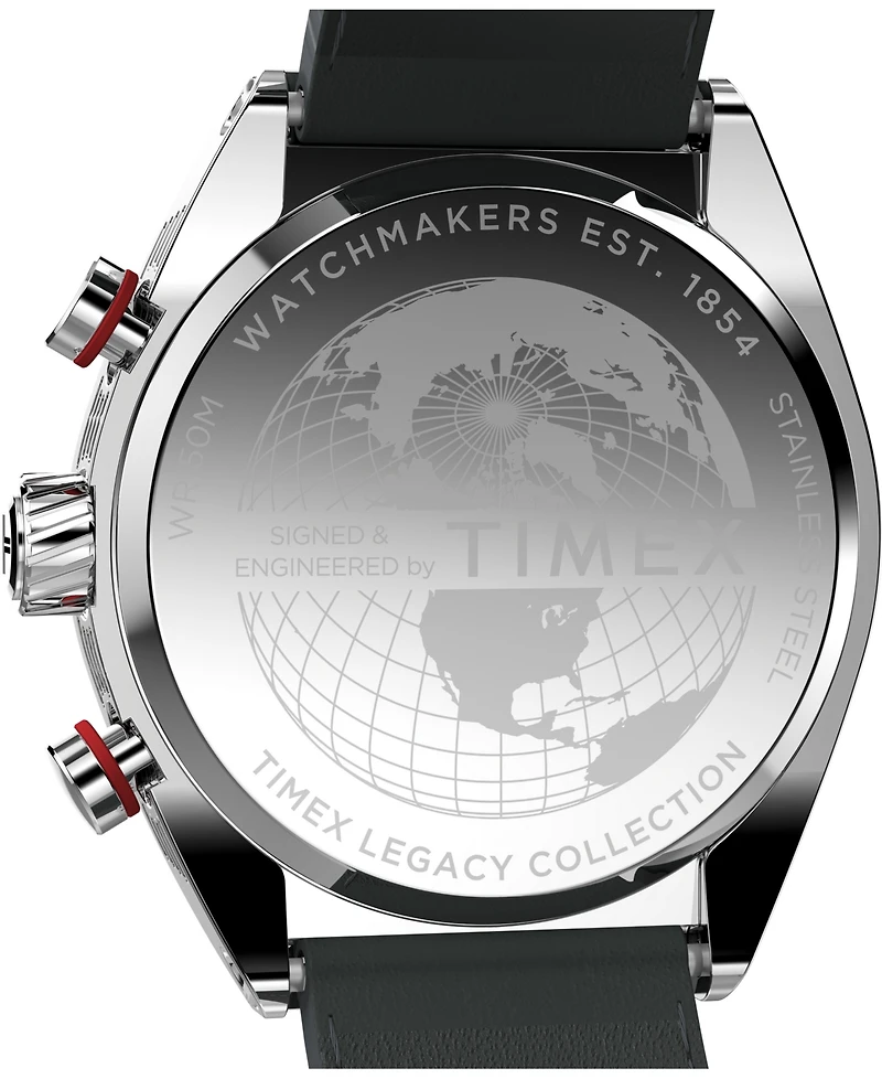 Timex Men's Quartz Analog Brown Leather Watch, 42mm