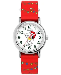 Timex Unisex Quartz Analog Red Fabric Watch, 31mm