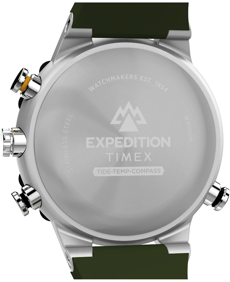 Timex Men's Quartz Analog Green Silicone Watch, 45mm