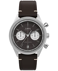 Timex Men's Chronograph Brown Leather Watch, 40mm