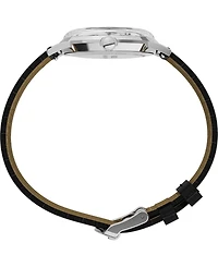 Timex Unisex Quartz Analog Black Leather Watch, 34mm