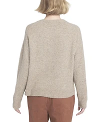 Elle Collection Women's Pearl Trimmed Sweater Pullover