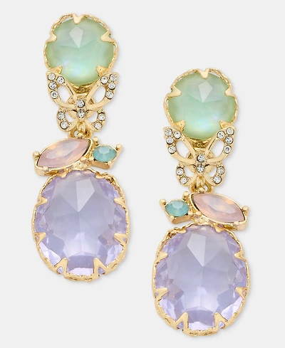lonna & lilly Gold-Tone Stone & Butterfly Drop Earrings