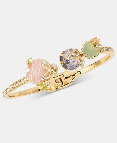 lonna & lilly Gold-Tone Butterfly Stone Cuff Bracelet