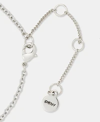 Dkny Two-Tone Puff Heart Pendant Necklace, 16" + 3" extender