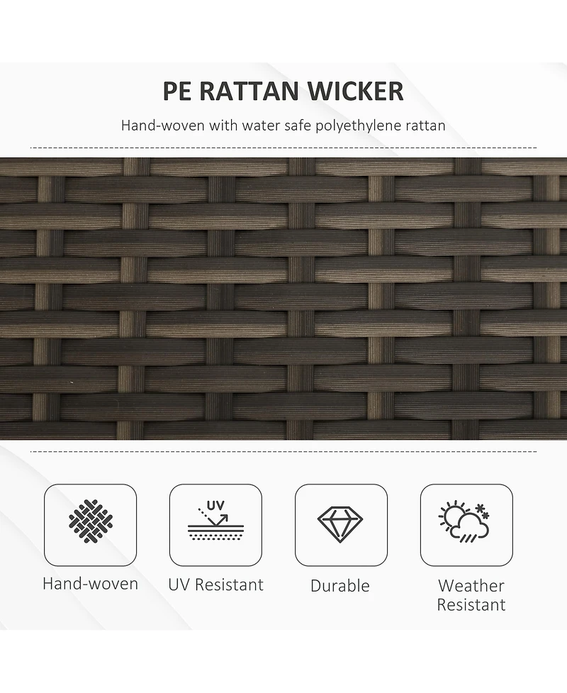 Outsunny 29 Gallon Outdoor Patio Wicker Storage Bench w/ Cushion