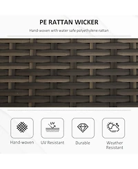 Outsunny 29 Gallon Outdoor Patio Wicker Storage Bench w/ Cushion