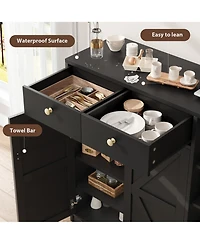 Gaomon Shoe Storage Cabinet with Doors and Drawers, 42'' Tall Modern Shoe Cabinet with 3 Adjustable Shelves and Stable Base