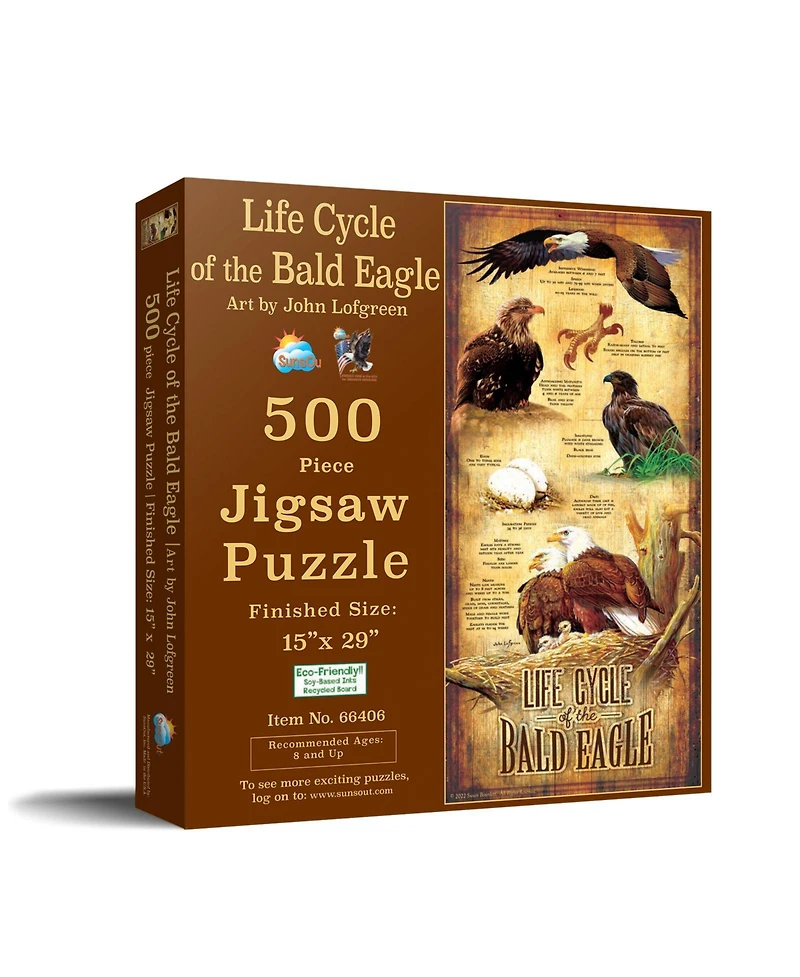 SunsOut Life Cycle of the Bald Eagle 500 piece Jigsaw Puzzle for Adults