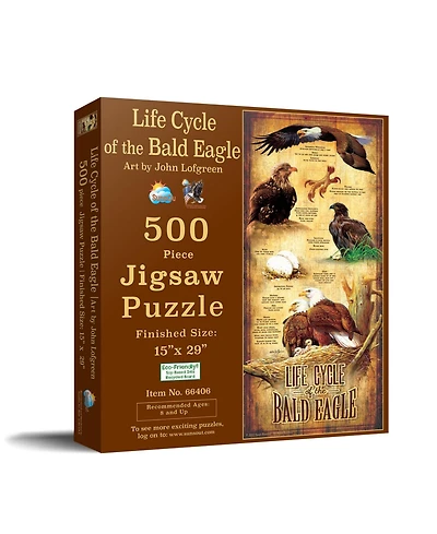 SunsOut Life Cycle of the Bald Eagle 500 piece Jigsaw Puzzle for Adults