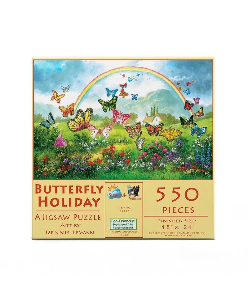 SunsOut Butterfly Holiday 550 piece Jigsaw Puzzle for Adults