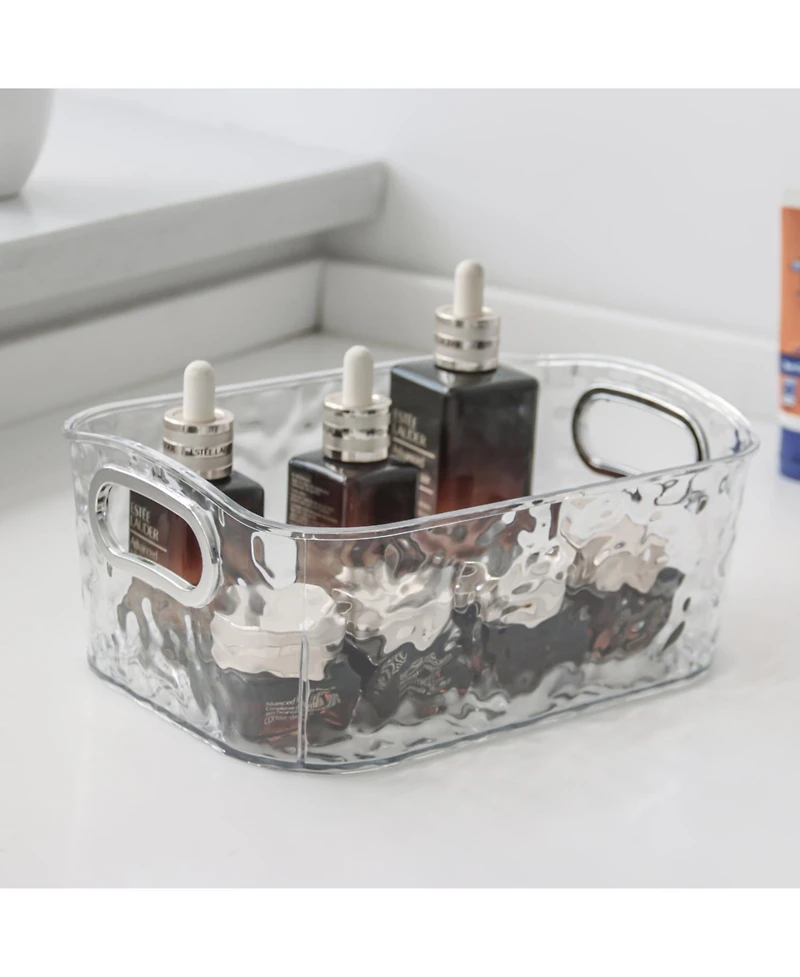 Trio Essentials Trio Home Pack Clear Storage Bins with Silver Handles, Container Bins for Organizing - Bathroom, Kitchen, Pantry, Closet