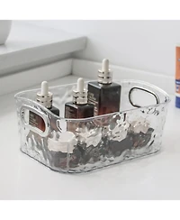 Trio Essentials Trio Home Pack Clear Storage Bins with Silver Handles, Container Bins for Organizing - Bathroom, Kitchen, Pantry, Closet